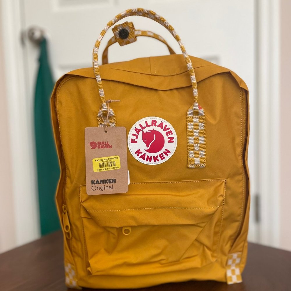 Fjällräven Kånken Ochre/Chess Pattern Backpack